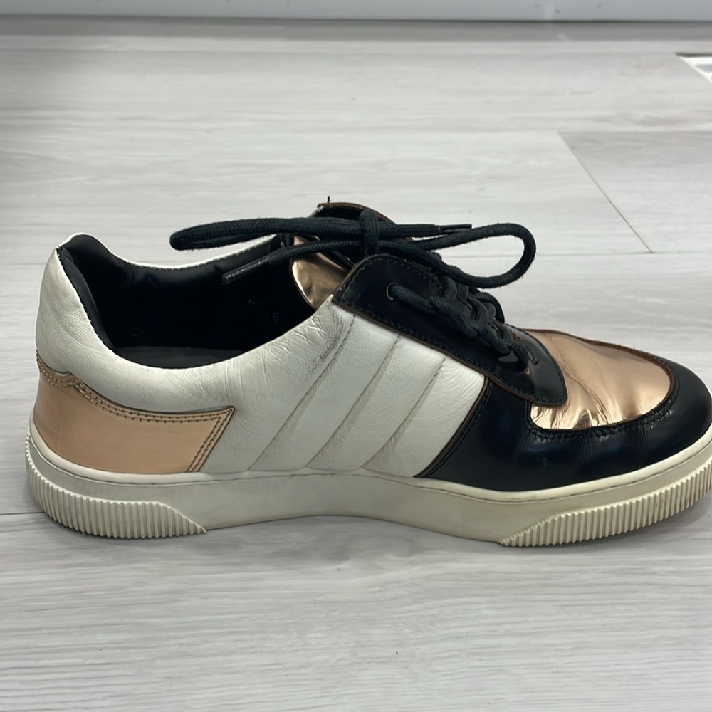 Proenza Schouler Black, Cream & Rose Gold Metallic Sneakers Size 36 - Picture 9 of 16